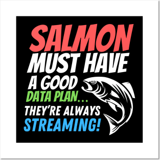 Salmon must have a good data plan - it’s always steaming! Funny data puns! Posters and Art